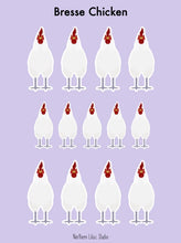 Load image into Gallery viewer, Bresse chicken vinyl sticker sheet
