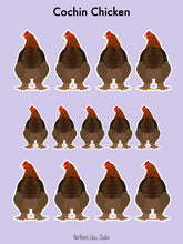 Load image into Gallery viewer, Cochin chicken vinyl sticker sheet
