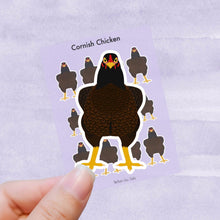 Load image into Gallery viewer, Cornish chicken vinyl sticker sheet
