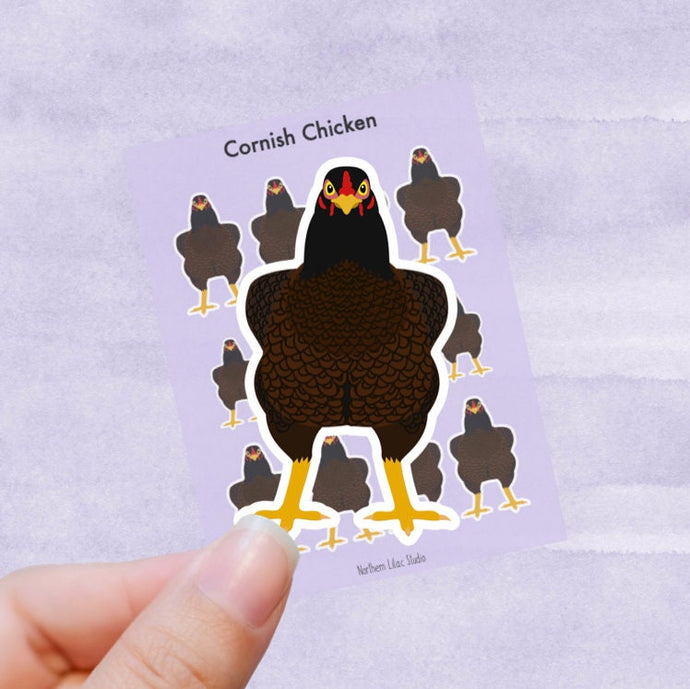 Cornish chicken vinyl sticker sheet