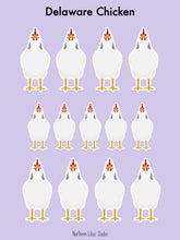 Load image into Gallery viewer, Delaware chicken vinyl sticker sheet
