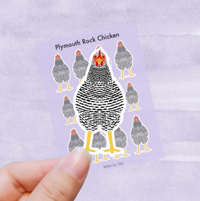 Plymouth Rock chicken vinyl sticker sheet