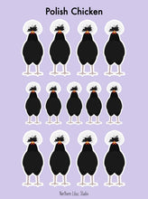 Load image into Gallery viewer, Polish chicken vinyl sticker sheet
