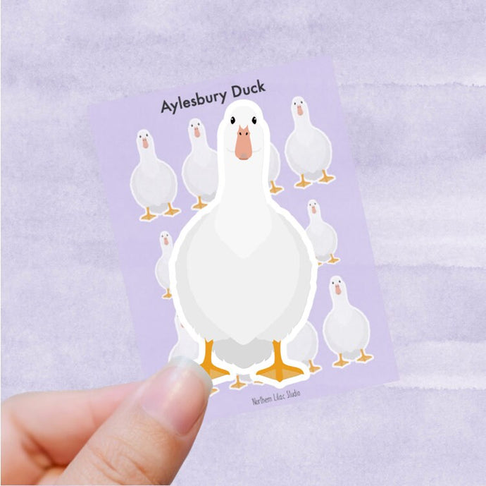 Aylesbury duck vinyl sticker sheet