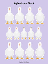 Load image into Gallery viewer, Aylesbury duck vinyl sticker sheet
