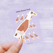 Load image into Gallery viewer, Indian Runner duck vinyl sticker sheet
