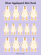 Load image into Gallery viewer, Silver Appleyard Mini duck vinyl sticker sheet
