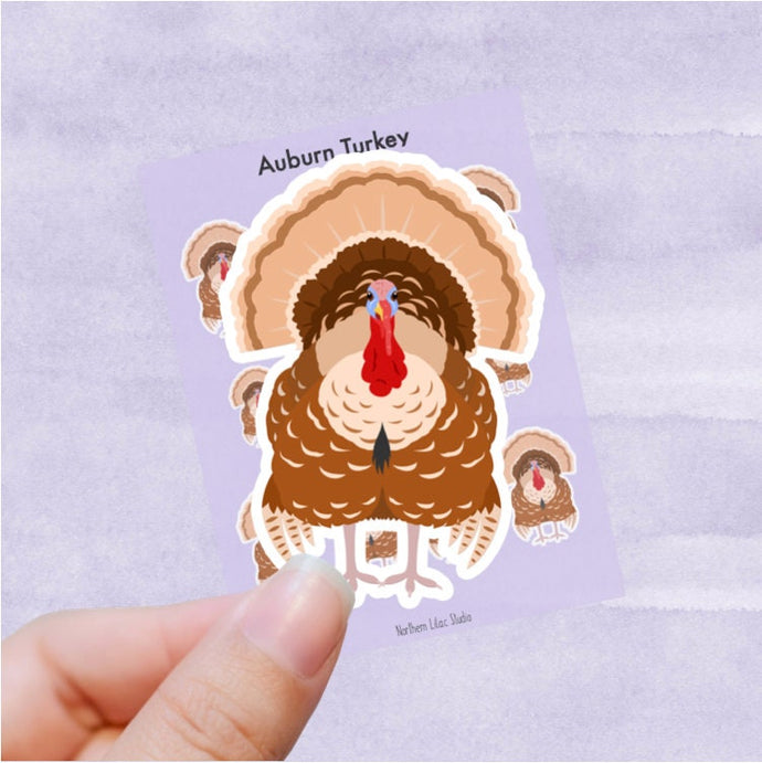 Auburn Turkey vinyl sticker sheet