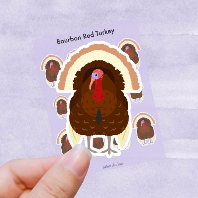 Bourbon Red Turkey vinyl sticker sheet