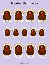 Load image into Gallery viewer, Bourbon Red Turkey vinyl sticker sheet
