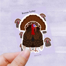 Load image into Gallery viewer, Bronze Turkey vinyl sticker sheet
