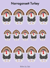 Load image into Gallery viewer, Narragansett Turkey vinyl sticker sheet
