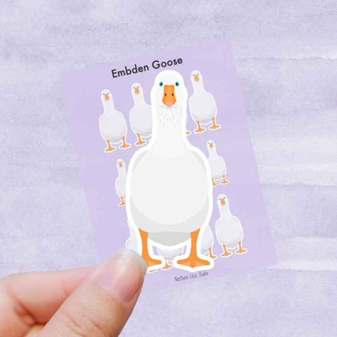 Embden Goose vinyl sticker sheet