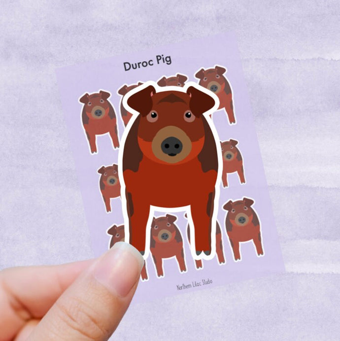 Duroc Pig vinyl sticker sheet