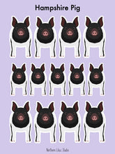 Load image into Gallery viewer, Hampshire Pig vinyl sticker sheet
