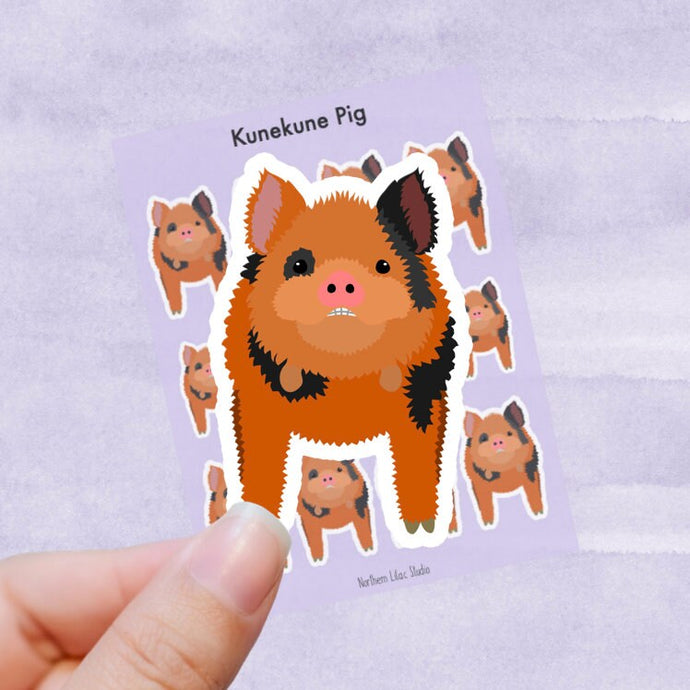 Kunekune Pig vinyl sticker sheet