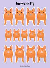 Load image into Gallery viewer, Tamworth Pig vinyl sticker sheet
