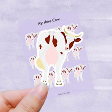 Load image into Gallery viewer, Ayrshire Cow vinyl sticker sheet
