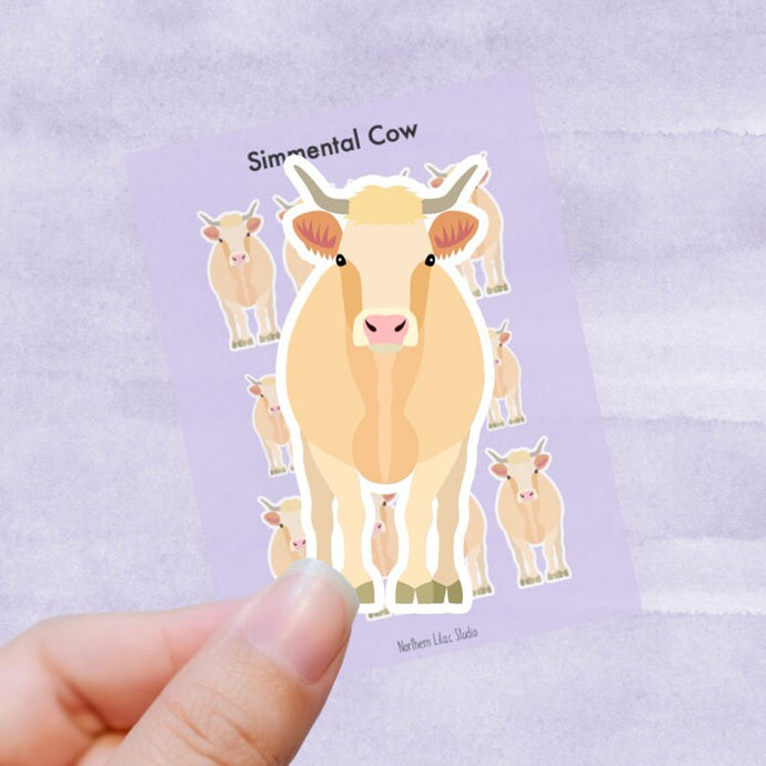 Simmental Cow vinyl sticker sheet