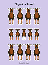 Load image into Gallery viewer, Nigerian Dwarf Goat vinyl sticker sheet
