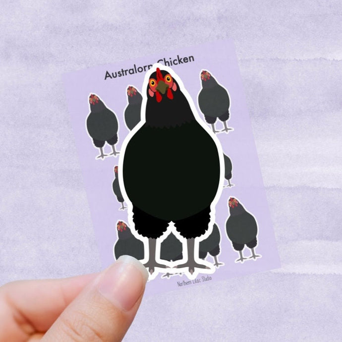 Australorp chicken vinyl sticker sheet