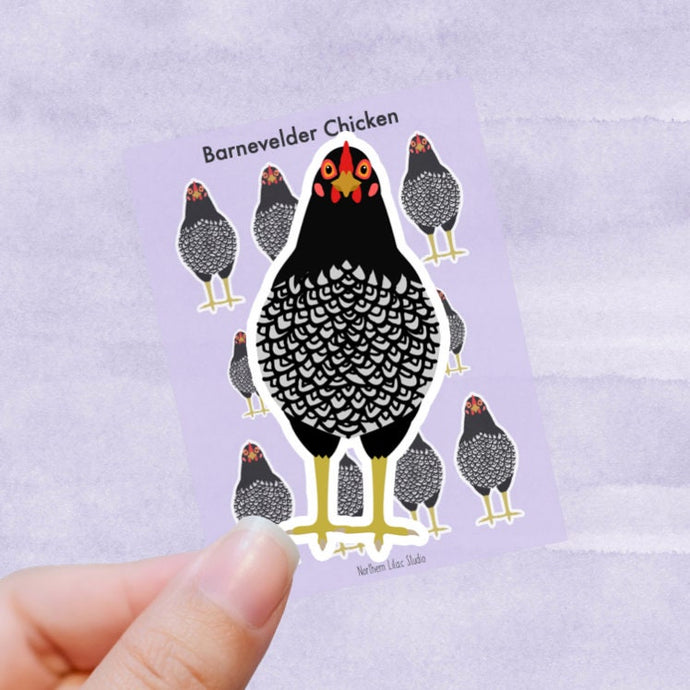 Barnevelder chicken vinyl sticker sheet