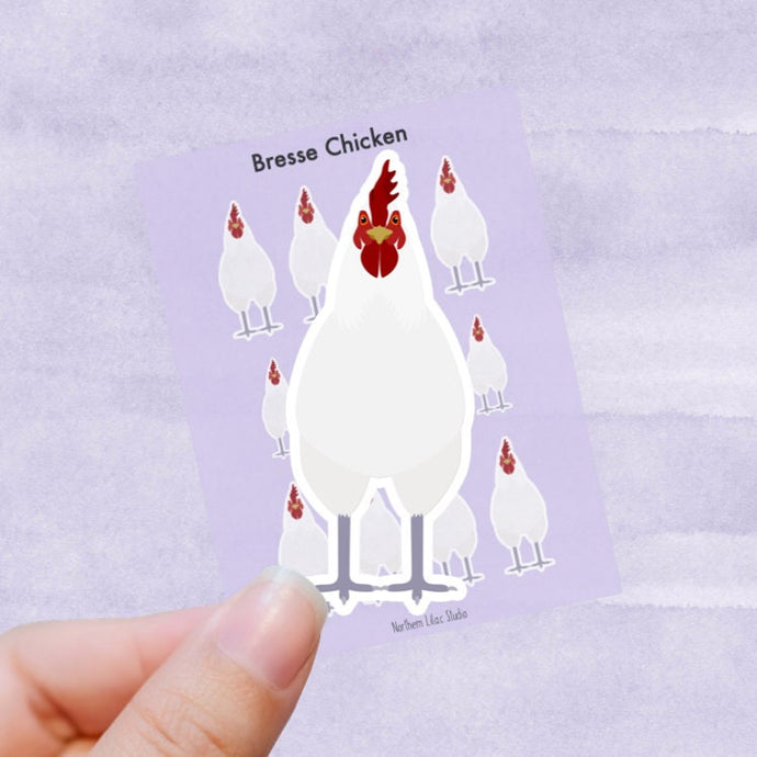 Bresse chicken vinyl sticker sheet