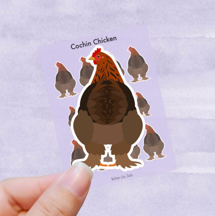 Cochin chicken vinyl sticker sheet