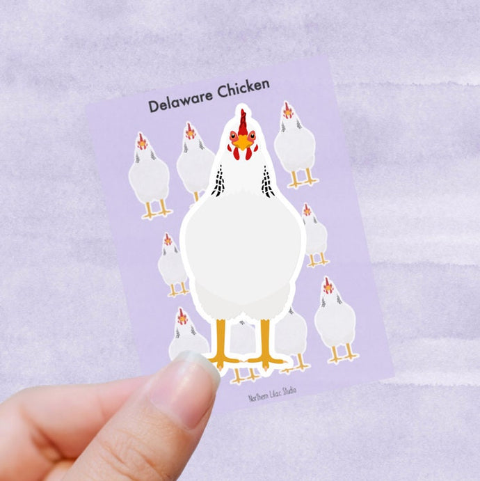 Delaware chicken vinyl sticker sheet