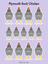 Load image into Gallery viewer, Plymouth Rock chicken vinyl sticker sheet
