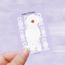 Load image into Gallery viewer, Sultan chicken vinyl sticker sheet
