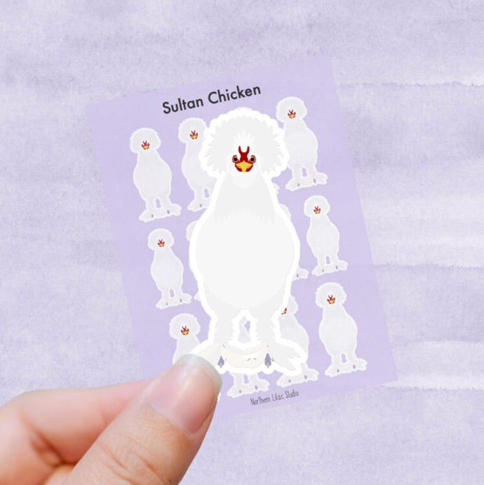 Sultan chicken vinyl sticker sheet