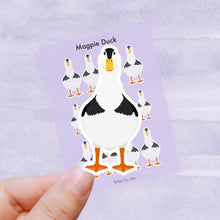 Load image into Gallery viewer, Magpie duck vinyl sticker sheet
