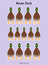 Load image into Gallery viewer, Rouen duck vinyl sticker sheet
