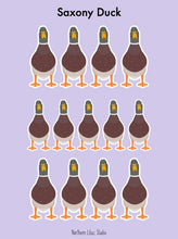 Load image into Gallery viewer, Saxony duck vinyl sticker sheet
