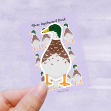 Load image into Gallery viewer, Silver Appleyard duck vinyl sticker sheet
