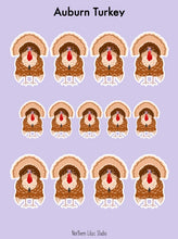 Load image into Gallery viewer, Auburn Turkey vinyl sticker sheet
