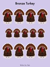 Load image into Gallery viewer, Bronze Turkey vinyl sticker sheet
