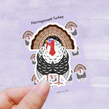 Load image into Gallery viewer, Narragansett Turkey vinyl sticker sheet
