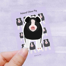 Load image into Gallery viewer, Poland China Pig vinyl sticker sheet
