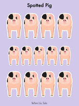 Load image into Gallery viewer, Spotted Pig vinyl sticker sheet
