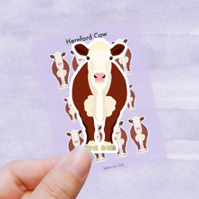 Load image into Gallery viewer, Hereford Cow vinyl sticker sheet
