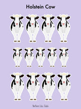 Load image into Gallery viewer, Holstein Cow vinyl sticker sheet
