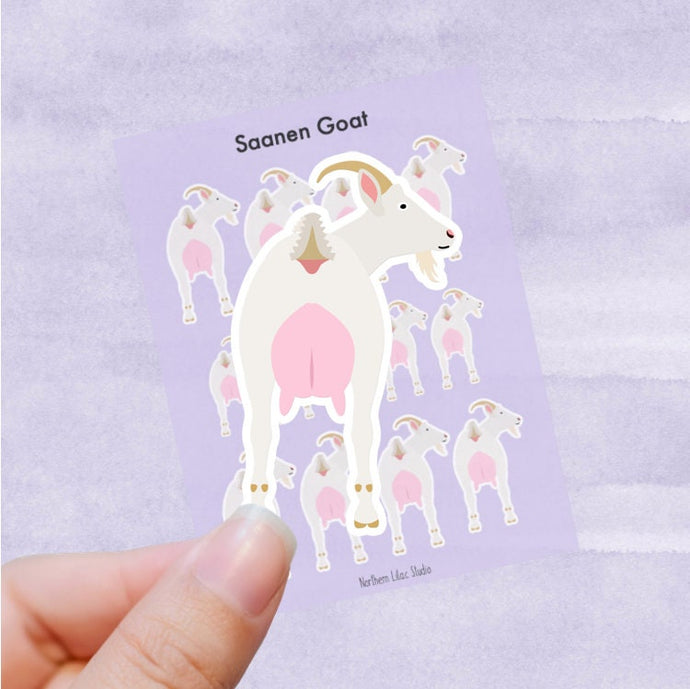 Saanen Goat vinyl sticker sheet