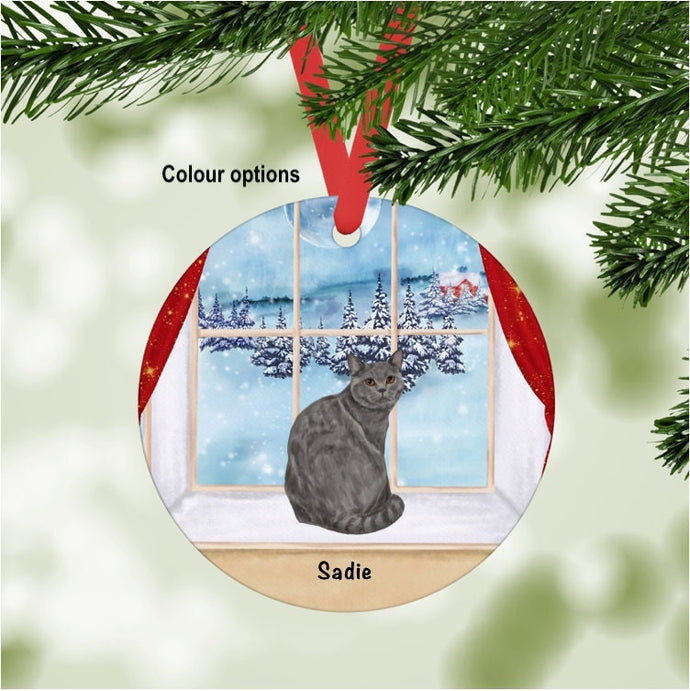 Chartreux Cat ornament personalized