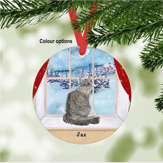 Norwegian Forest Cat ornament personalized