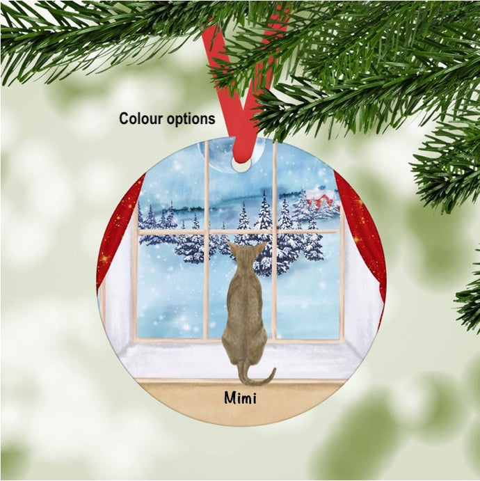 Oriental Shorthair Cat ornament personalized