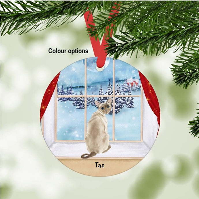 Siamese Cat ornament personalized