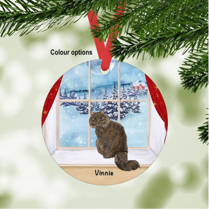 Siberian Cat ornament personalized