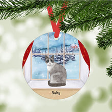 Load image into Gallery viewer, Snowshoe Cat ornament personalized
